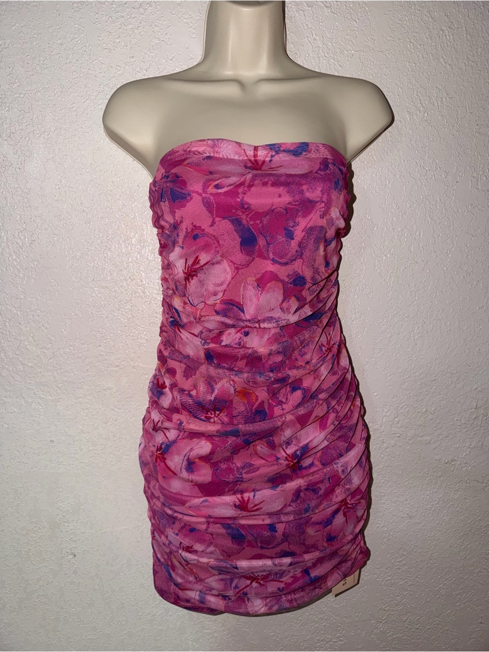 One Last Holiday Floral Ruched Dress